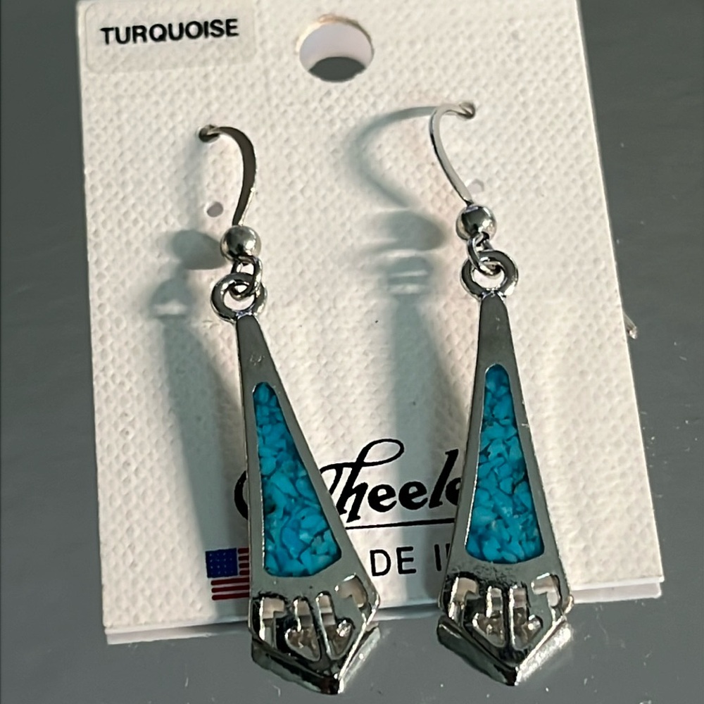 WHEELER TURQUOISE EARRINGS NEW ON CARD